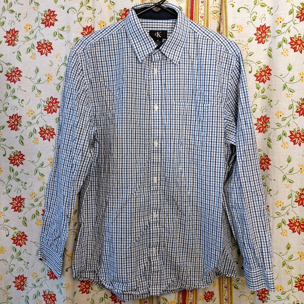 -Men's Calvin Klein Button Up Shirt Size Medium Designer